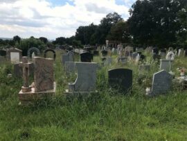Graves in Westpark Cemetery are difficult to access by family members due to unkempt grounds. Photo: Emily Wellman Bain