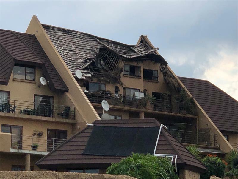 The roof tiles had to be pulled off for fire fighters to extinguish the blaze.