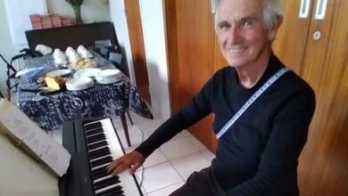 Kevin Feather is happy behind his keyboard.