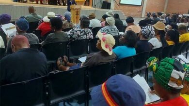 Women gather at the Integrated Development Plan meeting at at Brixton Multipurpose Hall.