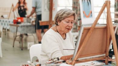 Grit Cammeratt paints while in art classes. Photo: Neo Phashe