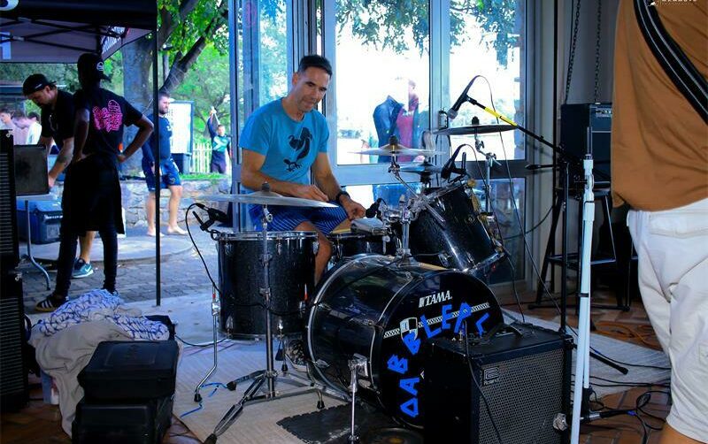 Mark Garden playing in the Dabblers - the iconic Dabulamanzi band.