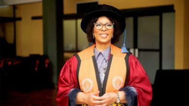 Nonkululeko Gobodo at the Sanlam Auditorium where she had an honorary doctorate conferred on her.