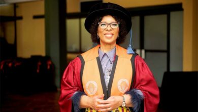 Nonkululeko Gobodo at the Sanlam Auditorium where she had an honorary doctorate conferred on her.