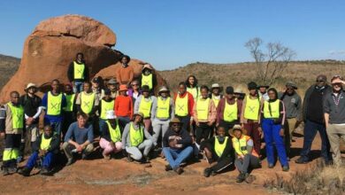 A Wits student group in the field.