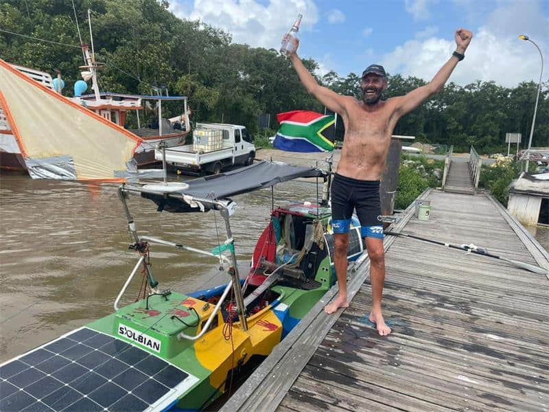 The paddler used a modified kayak to journey the expansive ocean which he now has a even deeper love for.