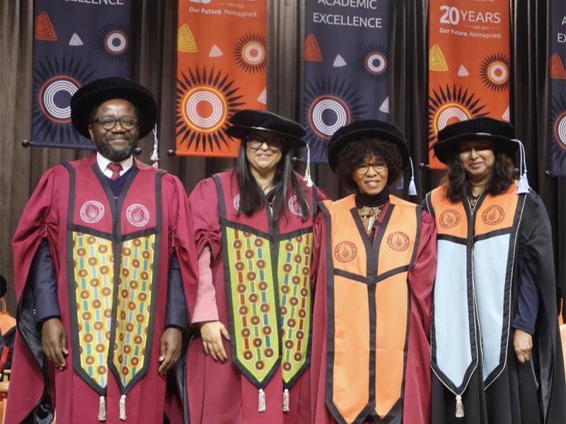 Margaret Busby, the youngest, at the time, black woman to become a publisher in the UK, was honoured with a honorary doctorate by the University of Johannesburg at their recent graduation.