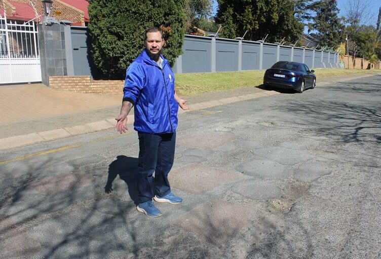 With many potholes and gravel on reinstatements, Ward 89 councillor Zander Shawe is left waiting for promised repairs