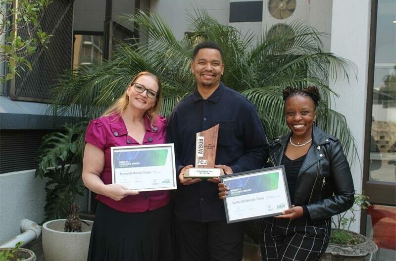 Making a splash at the Avbob FCJ Excellence Awards, the Northcliff Melville Times walked away with the Best Front Pages award, as well as second place for Best Free Newspaper.