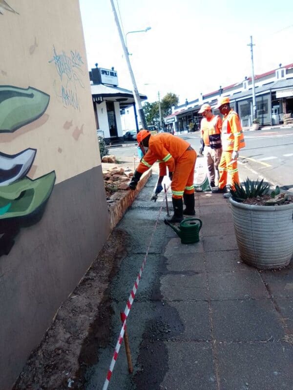 Safety comes first as Melville unites to restore pedestrian walkways on Lothbury Road.