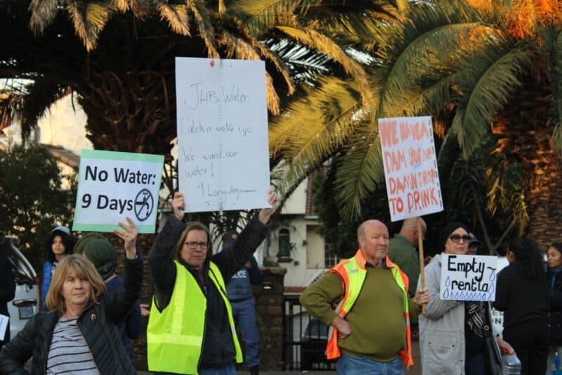 Another protest over water shortages in Emmarentia last year. Photo: Waydon Jacobs
