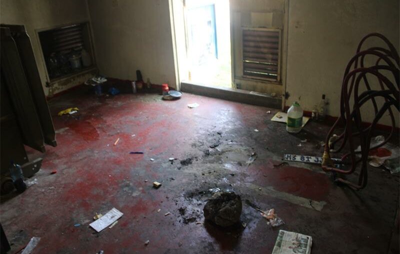 The state inside the substation where the man allegedly resided on June 10, 2026, on Main Road, Melville. Photo: Waydon Jacobs