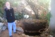 Albertsville resident Alex Voxcroft shows the abnormal root structure that damaged his sewage system on June 7,2026. Photo: Waydon Jacobs
