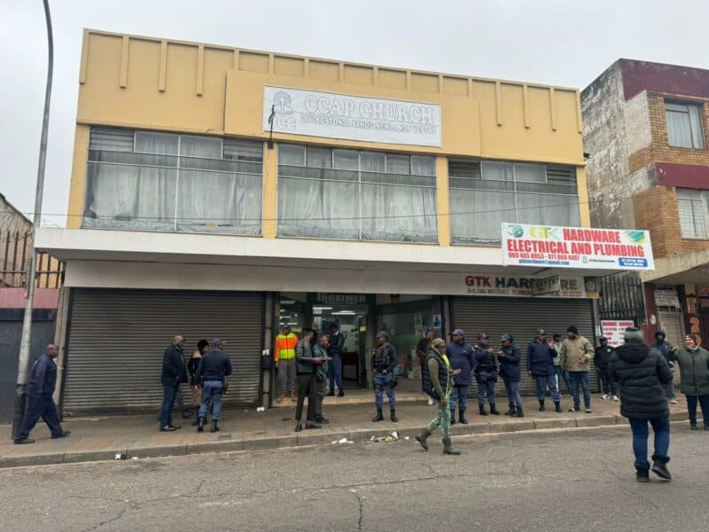 A church in Newlands became temporary shelter for hundreds of Malawian nationals, resulting in community members voicing concerns as emergency services provided assistance during a cold and rainy Sunday.