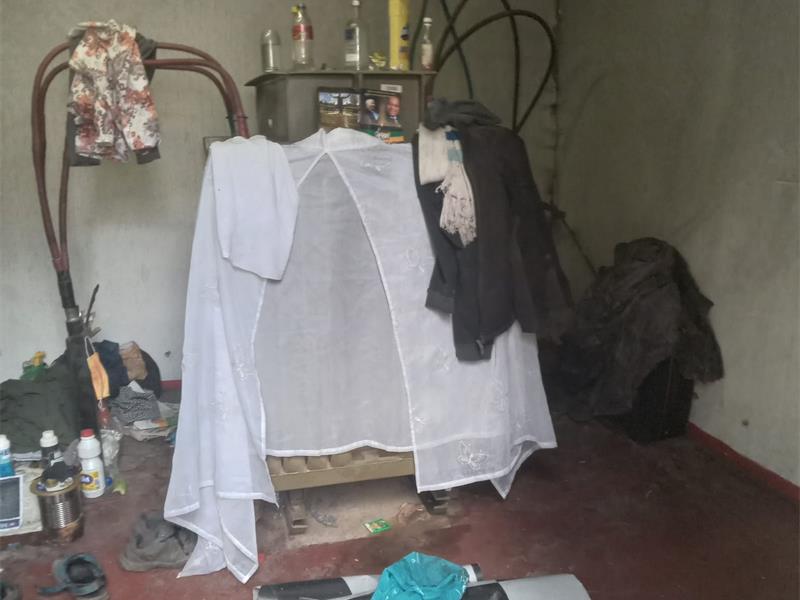 Clothes and other materials casually placed inside the substation on June 10, 2026, on Main Road in Melville. Photo: SCP Security