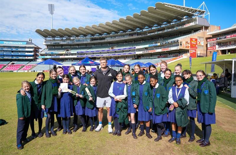 The grades 5 to 7 learners, from Auckland Park Preparatory School's marimba band, enjoyed a once-in-a-lifetime opportunity to perform at a major sporting event and meet some familiar cricket faces