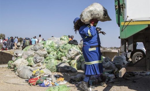 Pikitup employee collects waste. Photo: Supplied