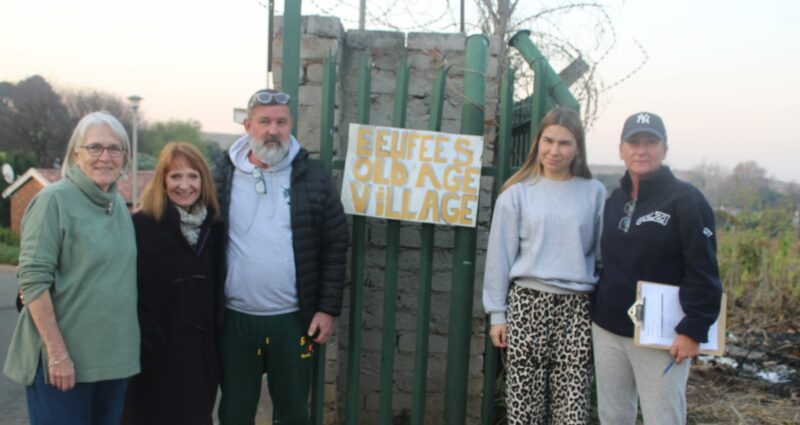 Some of the Friends of Eeufees who are taking a stand against the unsafe living conditions of the residents at Eeufees Oord Retirement Village. Photo: Waydon Jacobs