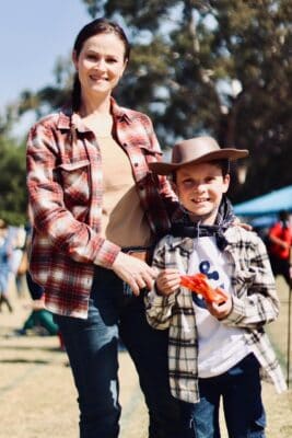 Mom, Suzelle Maree with son Connor Maree on August 1, 2026 at Northwest Christian School in Berario. Photo: Neo Phashe