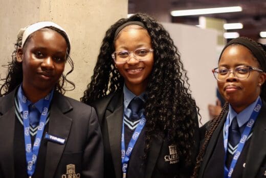 Ntsako Sigawuke, Yolanda Lesejane, Liteboho Kolanchu are from Curro Academy. Photo: Neo Phashe