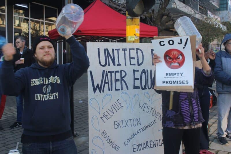 After enduring another week without running water, frustrated Melville residents took to the streets, saying enough is enough.