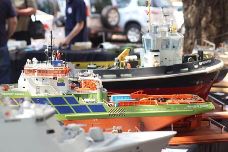 Local hobbyists bring historical ships, radio-controlled vessels and intricate scale models to the water, highlighting decades of precision engineering.