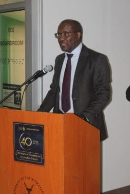 Wits University Vice Chancellor Professor Zeblon Vilakazi praises the longevity of the Disability Rights Unit's 40-year anniversary. Photo: Waydon Jacobs