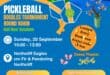 The poster for the upcoming Pickleball fundraiser to be hosted by Community Cleaners. Image: Supplied