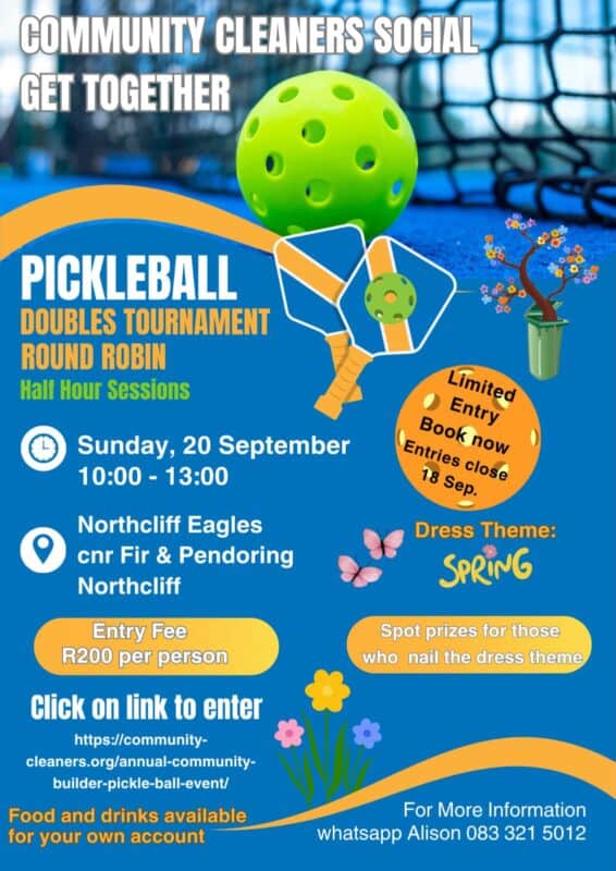 The poster for the upcoming Pickleball fundraiser to be hosted by Community Cleaners. Image: Supplied