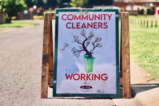 The Community Cleaners signage on the road as they clean up Union Jack Park on September 12, 2026 in Fairland. Photo Neo Phashe