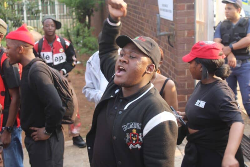 Demonstrators call for increased police visibility, patrols, and targeted raids in Auckland Park, Brixton, and Westdene to protect residents.