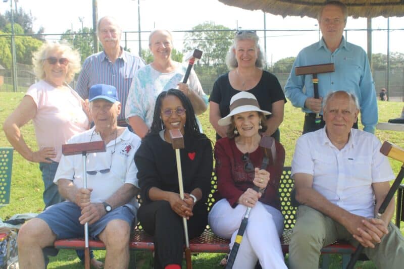 Community members gathered in Emmarentia to experience the outdoor game that combines the strategic elements of chess with the precision of snooker.