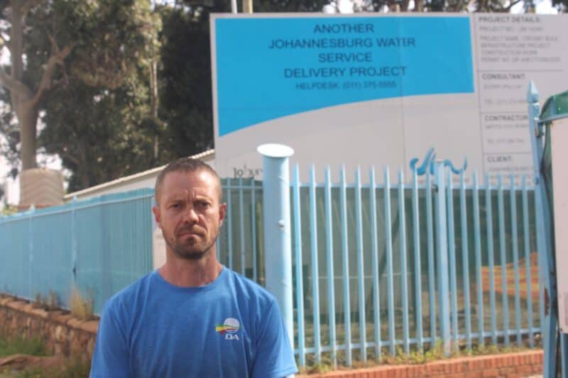 Candidate for Ward 87 councillor, Jonathan Thompson stands at Hursthill 2 Reservoir on September 23, 2026. Photo: Waydon Jacobs