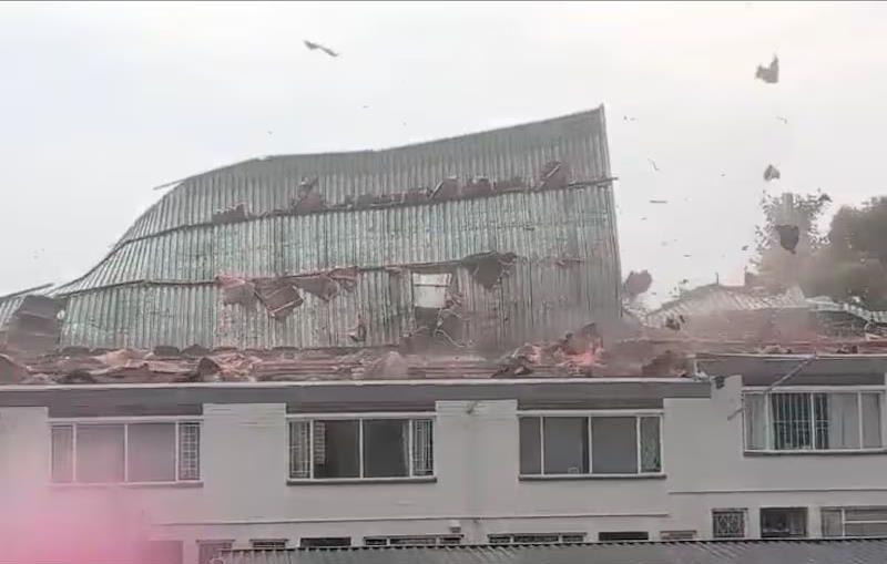 A clean-up operation is underway in parts of Johannesburg after strong winds tore roofs from buildings.