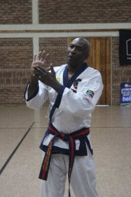 Fourth Dan Tang Soo Do Master Reginald Muzariri teaches a lesson on October 10, 2026, at Danie Van Zyl Recreation Centre in Newlands. Photo: Waydon Jacobs