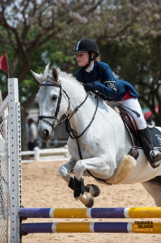 Ann Isaacs and Romany competing in the Show Jumping at the SANESA Nationals. Photo: Tamara&Blake