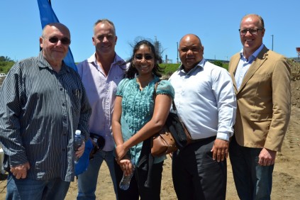 At Mandebi Plaza sod turning ceremony, from left, MAB Ikhwezi Architects' Paul Batho, IDM Consultants' Karl Wiggishoff, MAB Ikhwezi Architects' Sugendri Pillay, Deon Green-Thompson and McCormick Property Development's project manager Peter Wefelmeier.