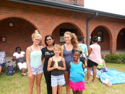 At the school’s annual picnic Ciaran Slabbert, grade eight teacher Desiree Gengan, Chrisstel Viljoen, Marina Viljoen and  Thando Mthembu.