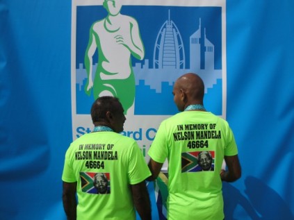 The pair proudly dedicated their run to Madiba.