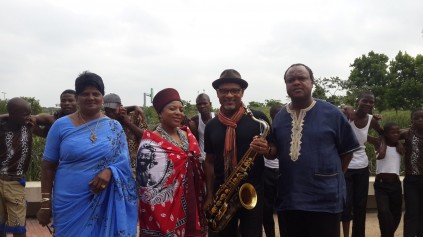 KwaDukuza deputy mayor Dolly Govender, HRH Princess Nandi, Kirk Whalum and Ilembe district speaker Thokozani Msweli at the launch. 