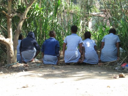 This photograph, taken at Dinuphozo Primary School after their pipes were stolen and pupils could not use the toilets, earned Nokuthula a Highly Commended award.