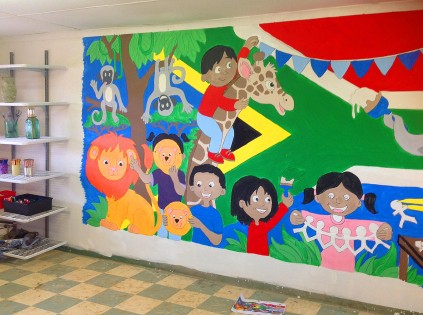The mural that was painted on Monday.