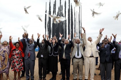 KwaZulu-Natal Premier Senzo Mchunu, members of Cabinet, district mayors and leaders of various communities released doves as a symbol of peace at the Mandela Capture Site in Howick today. KwaZulu-Natal Provincial government today launched the provincial celebrations marking the 20th anniversary of our freedom and democracy. The major symbol of our celebrations as the province of KwaZulu-Natal will be the 20 years of Freedom Flame. The Freedom Flame will criss-cross the 11 districts including Ethekwini Metro, highlighting the light over darkness that has prevailed in this province in the past 20 years. Picture: KZN Legislature.