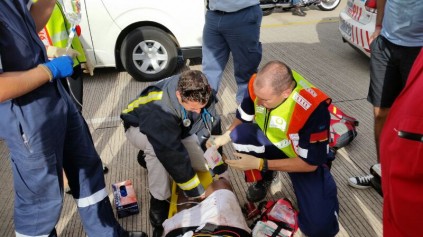 Paramedics at the scene. 