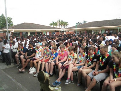 Glenhills Primary School welcoming the UK pupils.