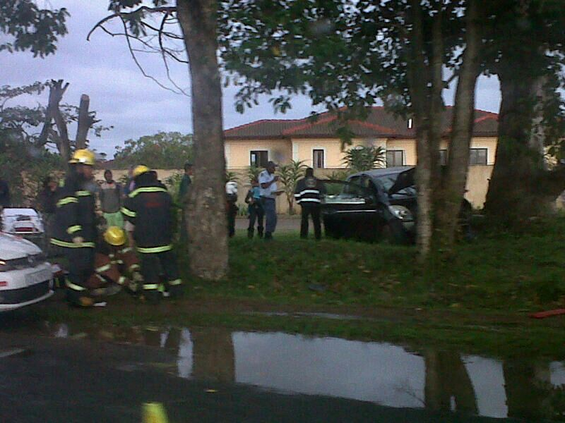 The accident scene outside of Umhlali Country Club.