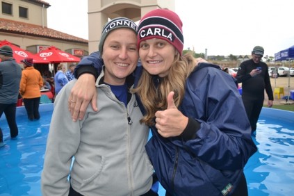 Sisters in law Lonneke Egersdorfer and Carla Hyland give the thumbs up.