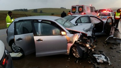 The smashed vehicles. Photo: IPSS Medical Rescue
