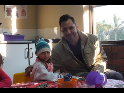 Gabriella with her dad Mr Biagi having some fun in the art room celebrating Father's Day together.