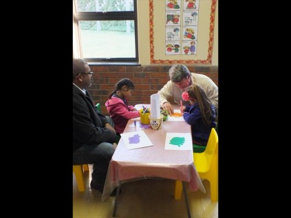 Mr David with his daughter Caitlin and Mr Vd Heever with his daughter Jenna-Wade.